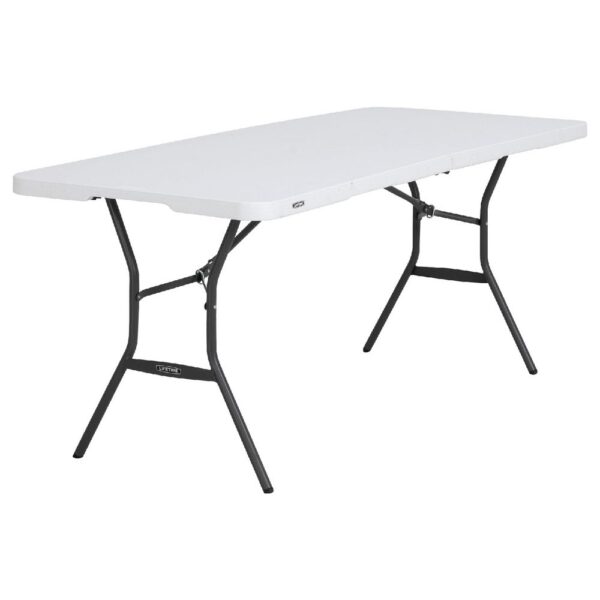 lt6ftbftwe d lifetime light commercial 6 foot bi fold table white