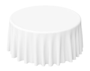 White 100% Polyester Round Tablecloths – 3m
